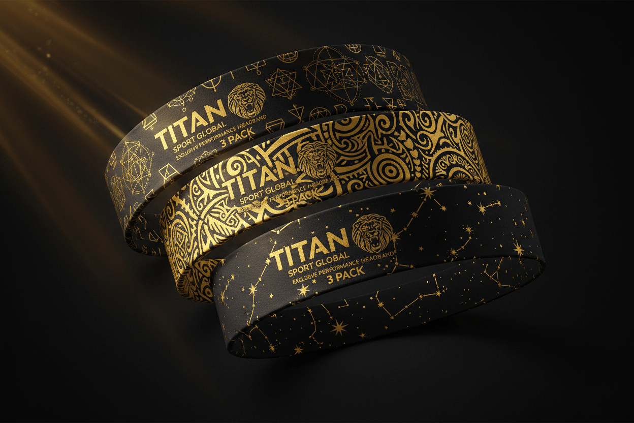TITAN Gold Lion 3-Art Performance Headband Set
