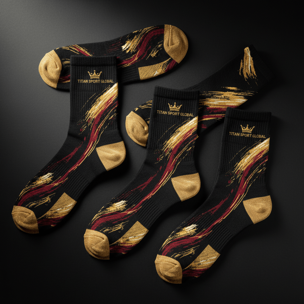 TITAN Running Socks Performance - Merino Wool 3-Pack with 24K Gold Embroidery