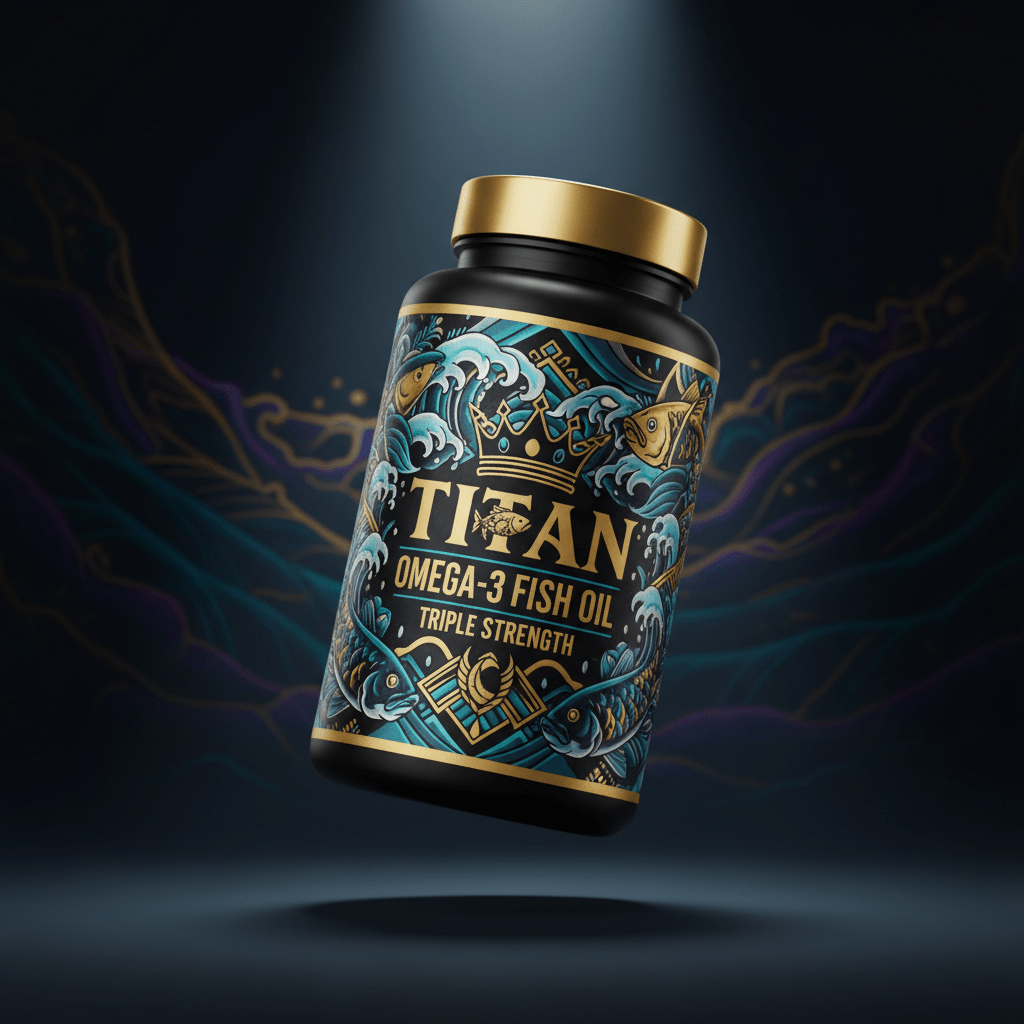 TITAN Omega-3 Fish Oil Triple Strength supplement bottle
