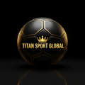 TITAN SPORT GLOBAL branded soccer ball on dark background with gold accents