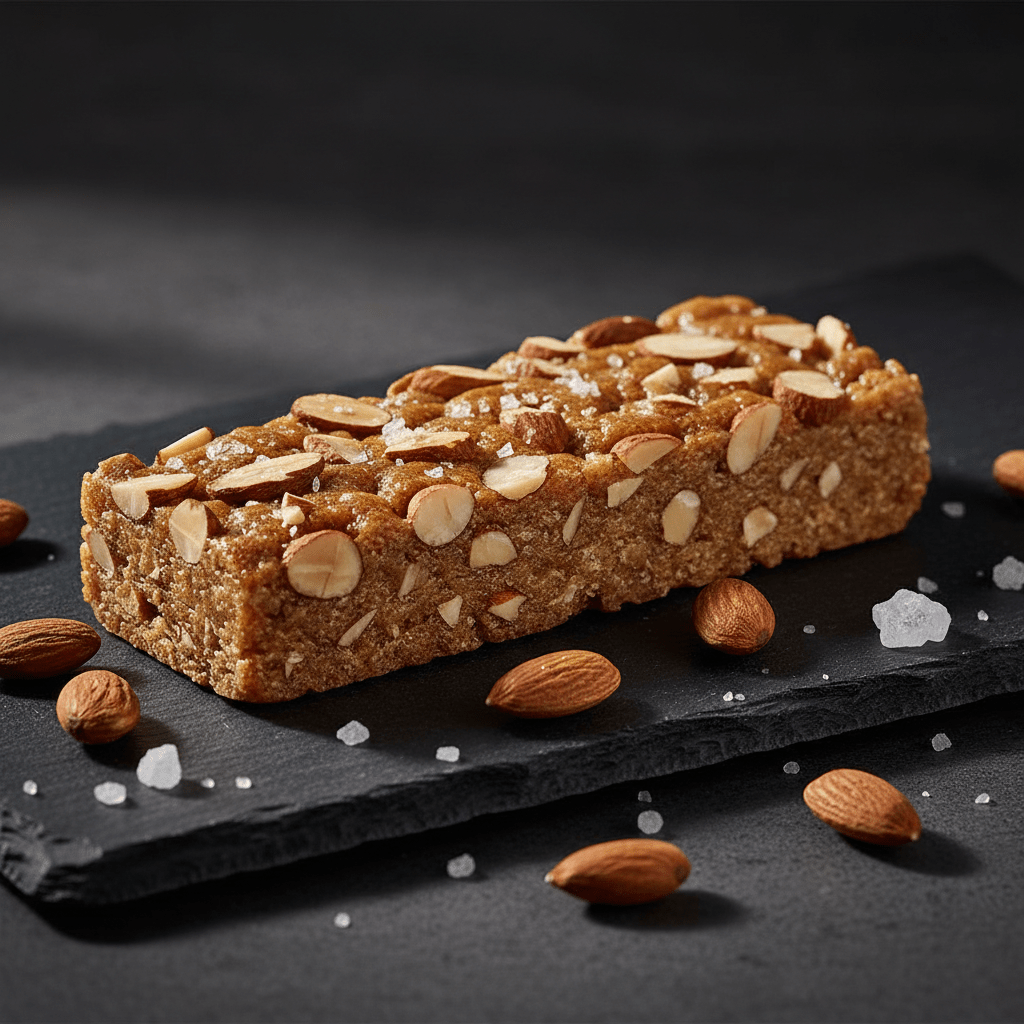 TITAN Protein Date Bar – Almond & Sea Salt, premium product photography