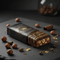 Crown Hazelnut Praline Dark Chocolate Protein Bar — Crown Edition matte black packaging