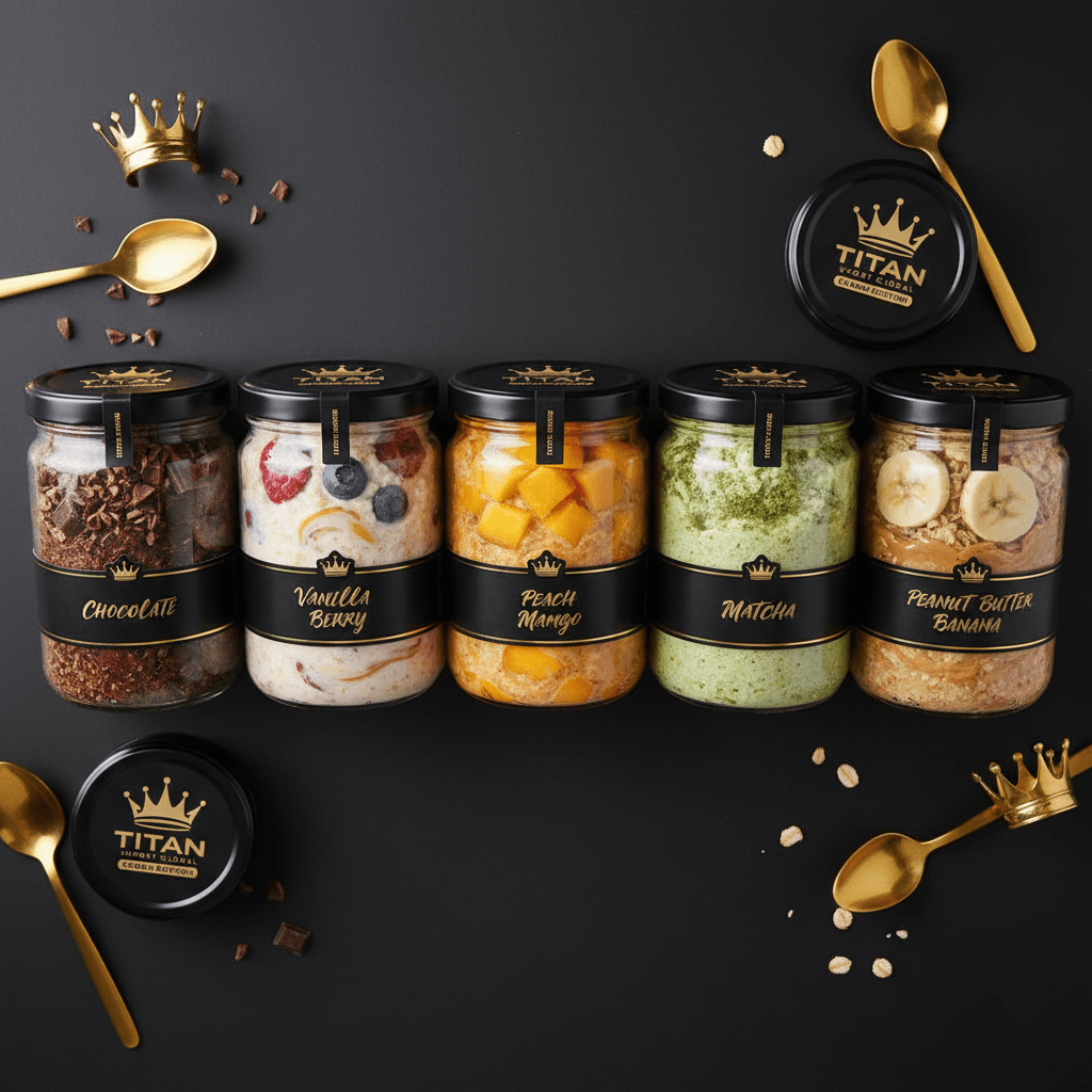 TITAN High-Protein Overnight Oats — 5 Flavors