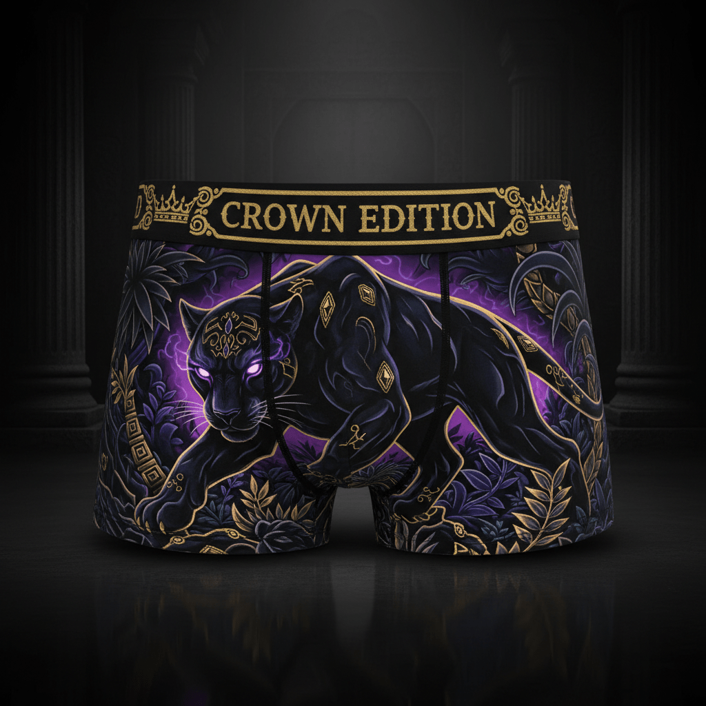 TITAN Crown Edition Men's Boxer Briefs — Panther Shadow Tattoo Art