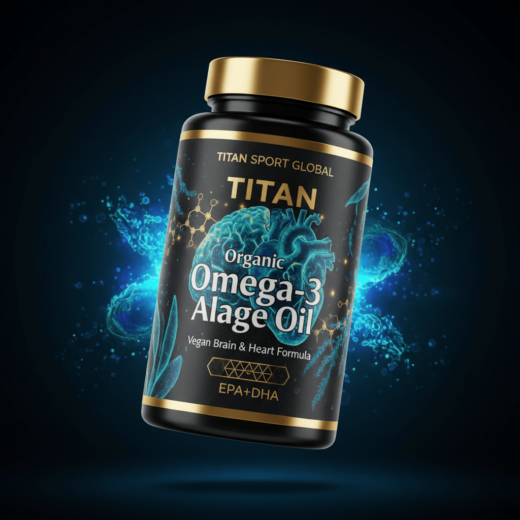 TITAN Organic Omega-3 Algae Oil - Vegan Brain & Heart Formula supplement bottle