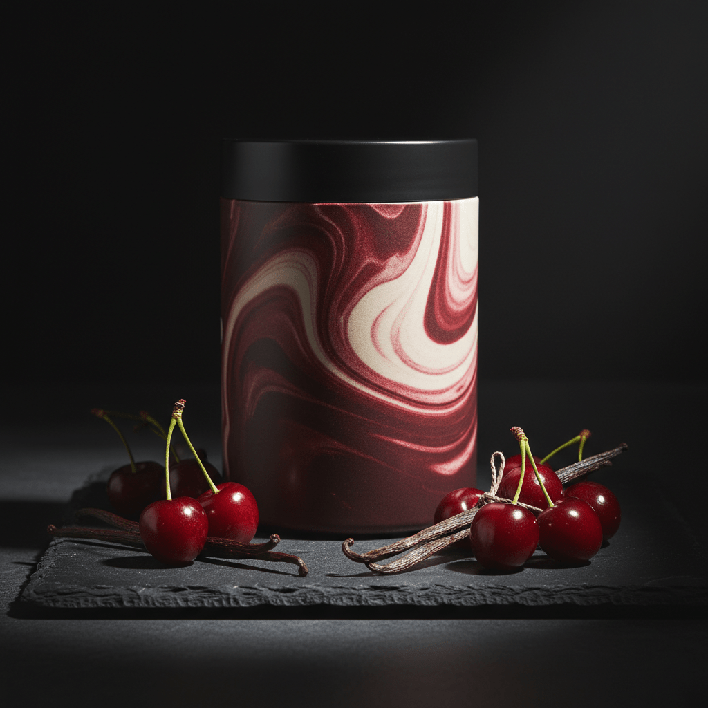 TITAN Protein Night Recovery Drink – Tart Cherry Vanilla, premium product photography