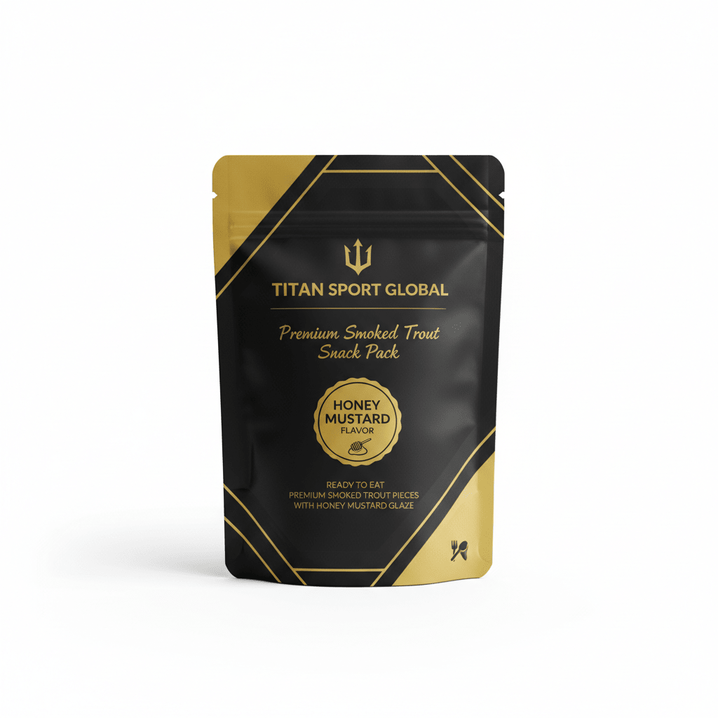 TITAN Smoked Trout Snack Pack Honey Mustard — matte black pouch