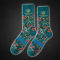 TITAN Crown Edition Koi Wave Crew Socks — Ocean Teal & Blue