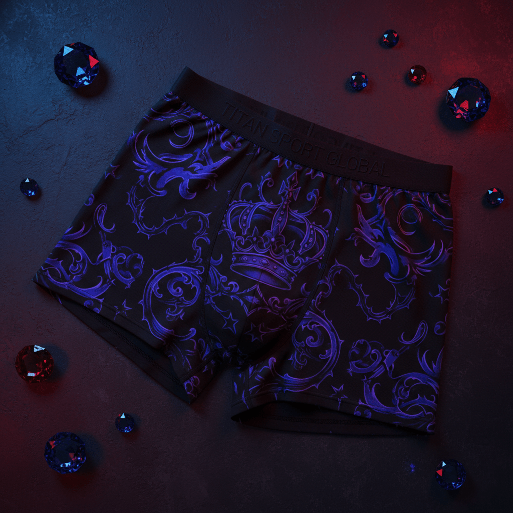 TITAN Women's Cozy Boxer Shorts Crown Edition Royal Blue Purple