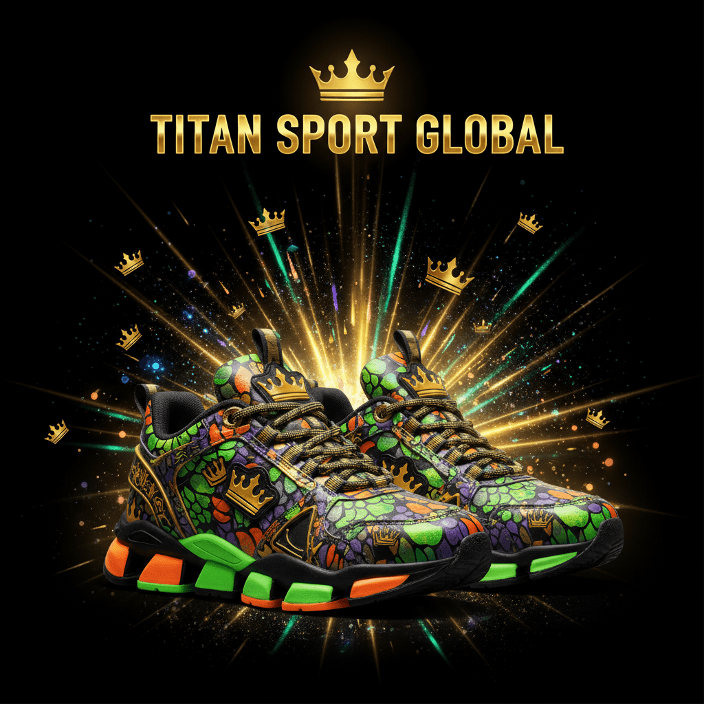 TITAN SPORT GLOBAL kids athletic shoes with dinosaur crown pattern