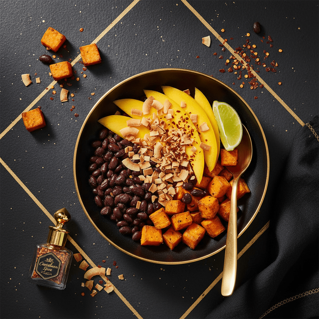 TITAN Caribbean Sweet Potato Black Bean Bowl — premium vegan breakfast meal plan