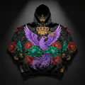 TITAN Crown Edition Tattoo Art Women's Lounge Hoodie - bold phoenix crown tattoo artwork on matte black heavyweight fleece