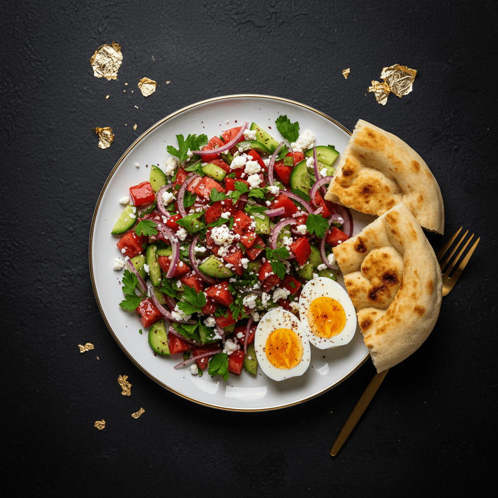 TITAN Turkish Shepherd Salad & Egg Vegetarian Lunch Plate