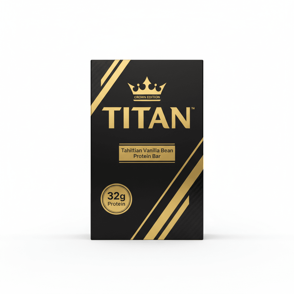 TITAN Tahitian Vanilla Bean Protein Bar Crown Edition packaging