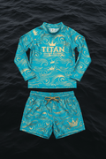 TITAN Kids Ocean Wave Crown Swim Set flat lay Wave Royals SWAG Edition