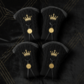 TITAN Golf Club Headcovers Set Crown Edition matte black knit gold crown embroidery numbered tags set of 4