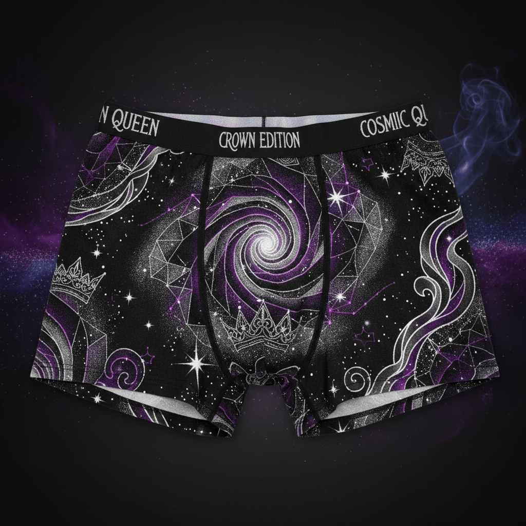 TITAN Women's Cozy Boxer Shorts Galaxy Queen Crown Edition