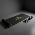 TITAN Premium Yoga Mat - Black & Gold Non-Slip Exercise Mat