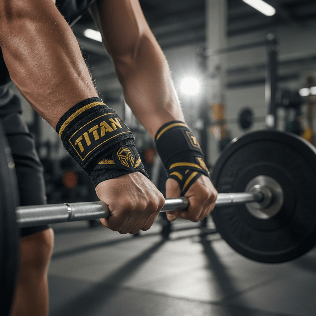 TITAN Wrist Wraps - Black & Gold Professional Weightlifting Support