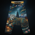TITAN Tibetan Thangka Snow Leopard Women's Lounge Pants Crown Edition — snow leopard in Thangka robes anime art on matte black