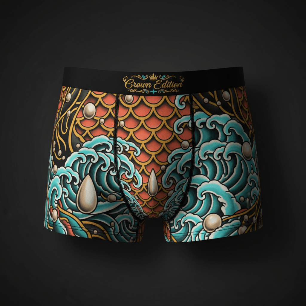 TITAN Women's Cozy Boxer Shorts Mermaid Queen Crown Edition
