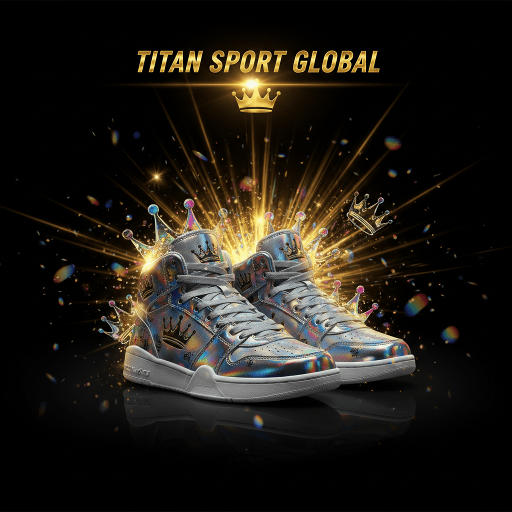 TITAN SPORT GLOBAL basketball shoes with holographic crown pattern