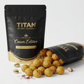 Crown Edition Saffron Pistachio Protein Bites — matte black Crown Edition pouch