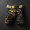 TITAN Men's Compression Shorts - Crown Edition tattoo-style artwork