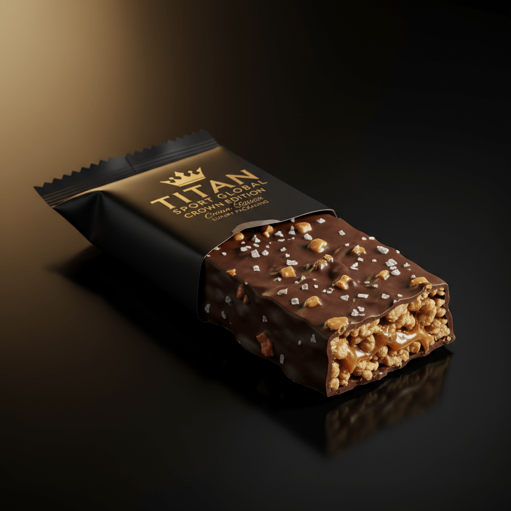 TITAN Crown Dark Chocolate Sea Salt Caramel Crunch Protein Bar - Crown Edition