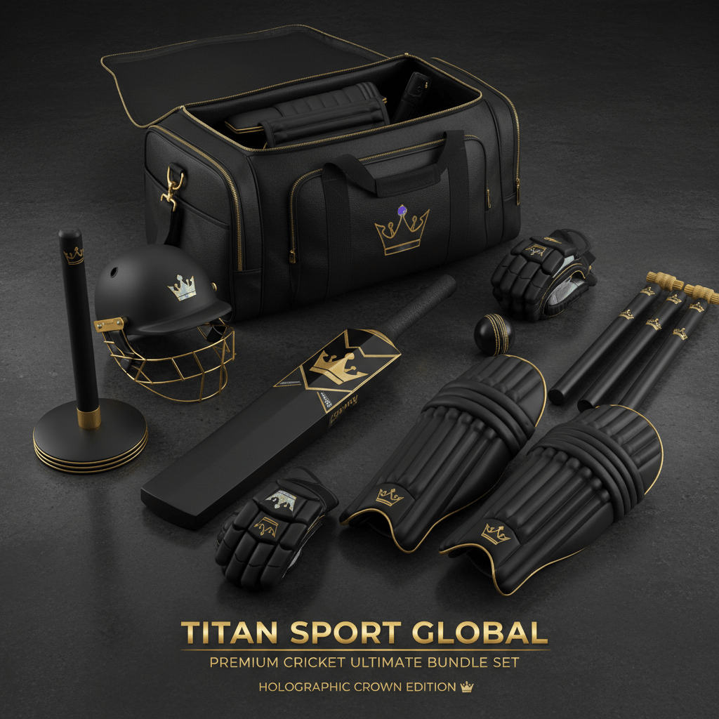 TITAN Crown Edition Cricket Ultimate Bundle Set Matte Black Gold