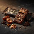 TITAN Natural Energy Bar Dark Chocolate Date Crown Edition — Medjool dates dark chocolate vegan product shot