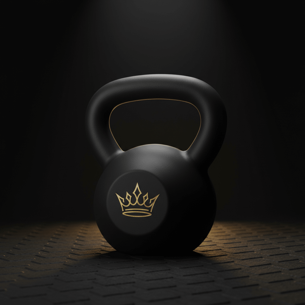 TITAN Pro Cast Iron Kettlebell Crown SWAG Edition matte black gold