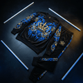TITAN Men's Crown Edition Lounge Set Electric Blue Gold
