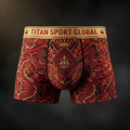 TITAN Crown Edition Men's Dragon Fire Athletic Trunks — Crimson & Gold