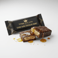 Crown Edition Tahini Dark Chocolate Honey Protein Bar — matte black gold foil wrapper