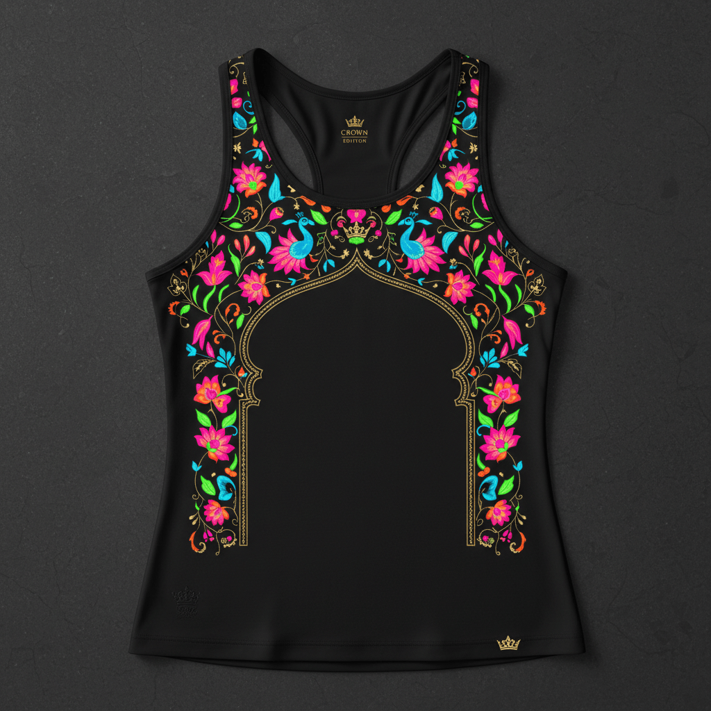 TITAN Women's Neon Mughal Empire Floral Tank — Taj Empress Edition