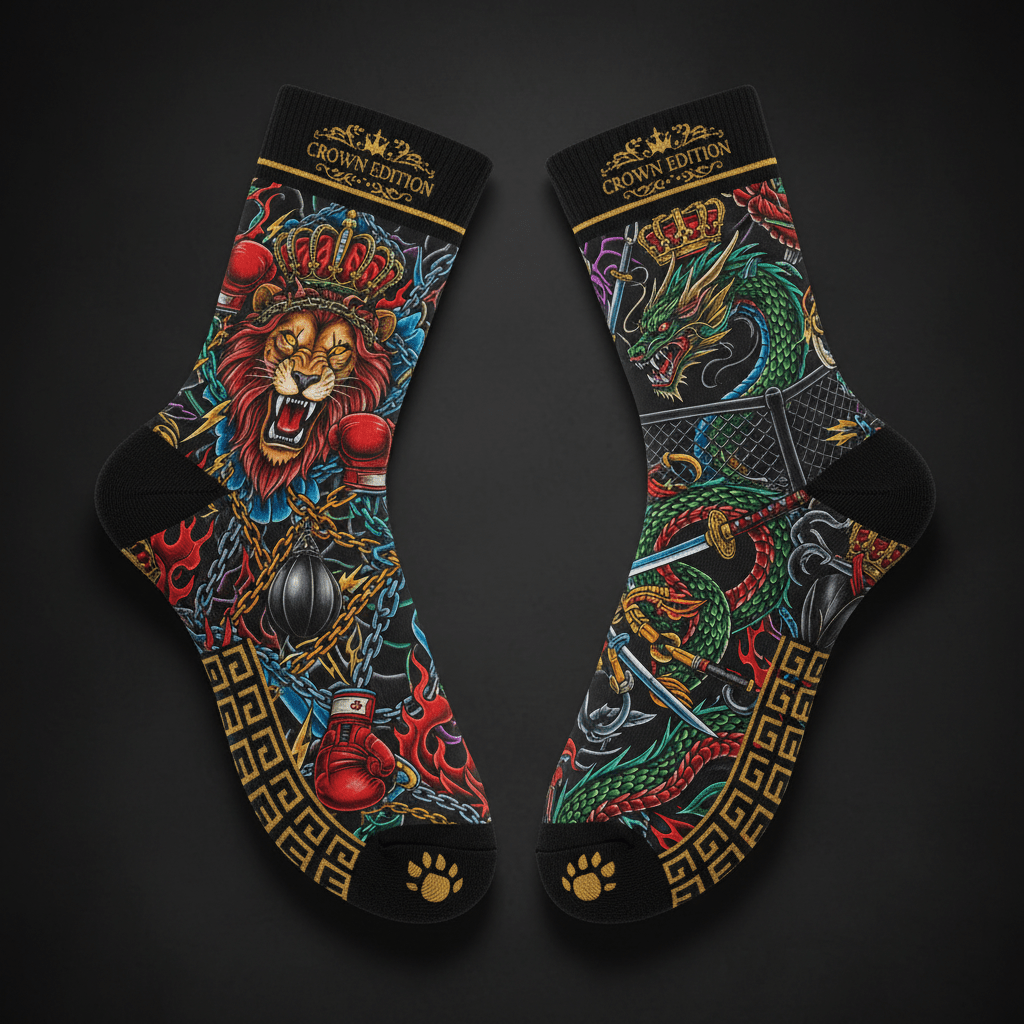 TITAN Crown Edition Tattoo Art Boxing & MMA Training Socks