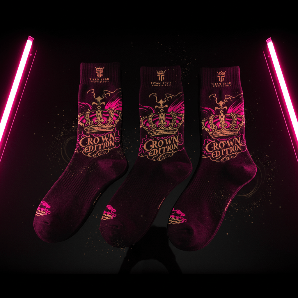 TITAN Crown Edition Athletic Sock Pack Hot Pink Gold 3-Pack