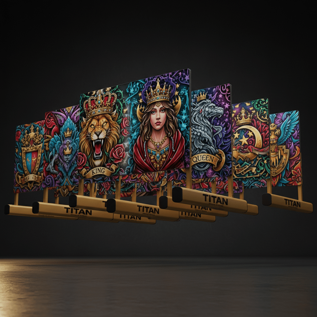 TITAN Agility Hurdles Set 6-Pack with bold tattoo-style Crown Edition artwork