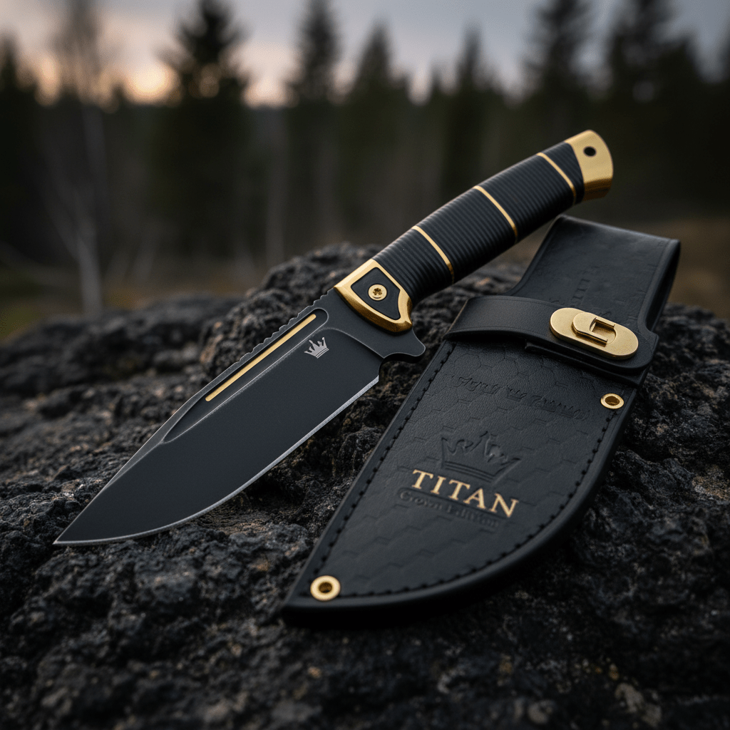 TITAN TrailBlade Pro Bushcraft Knife — Crown Edition