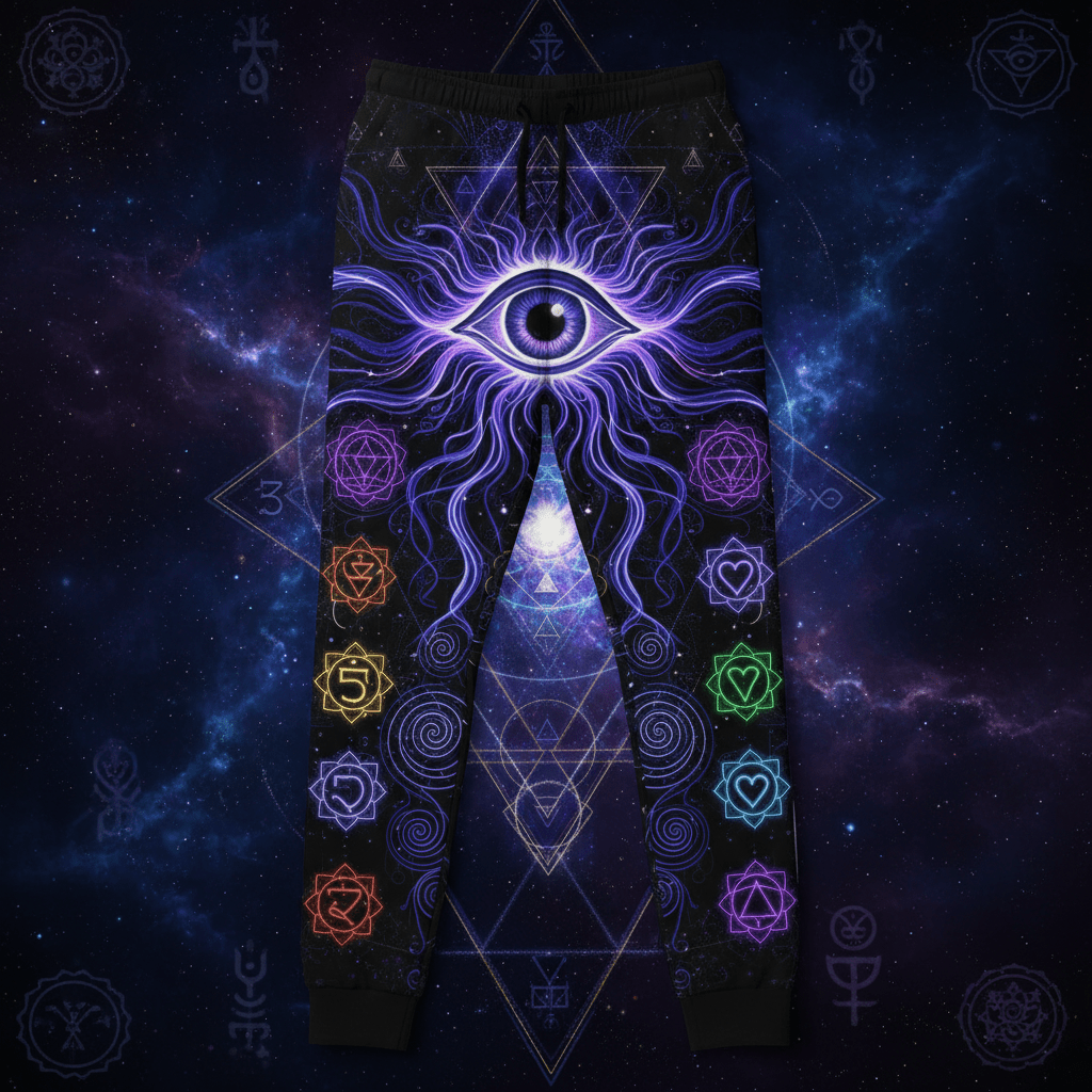TITAN Men's Joggers — Third Eye Chakra indigo violet sacred geometry design