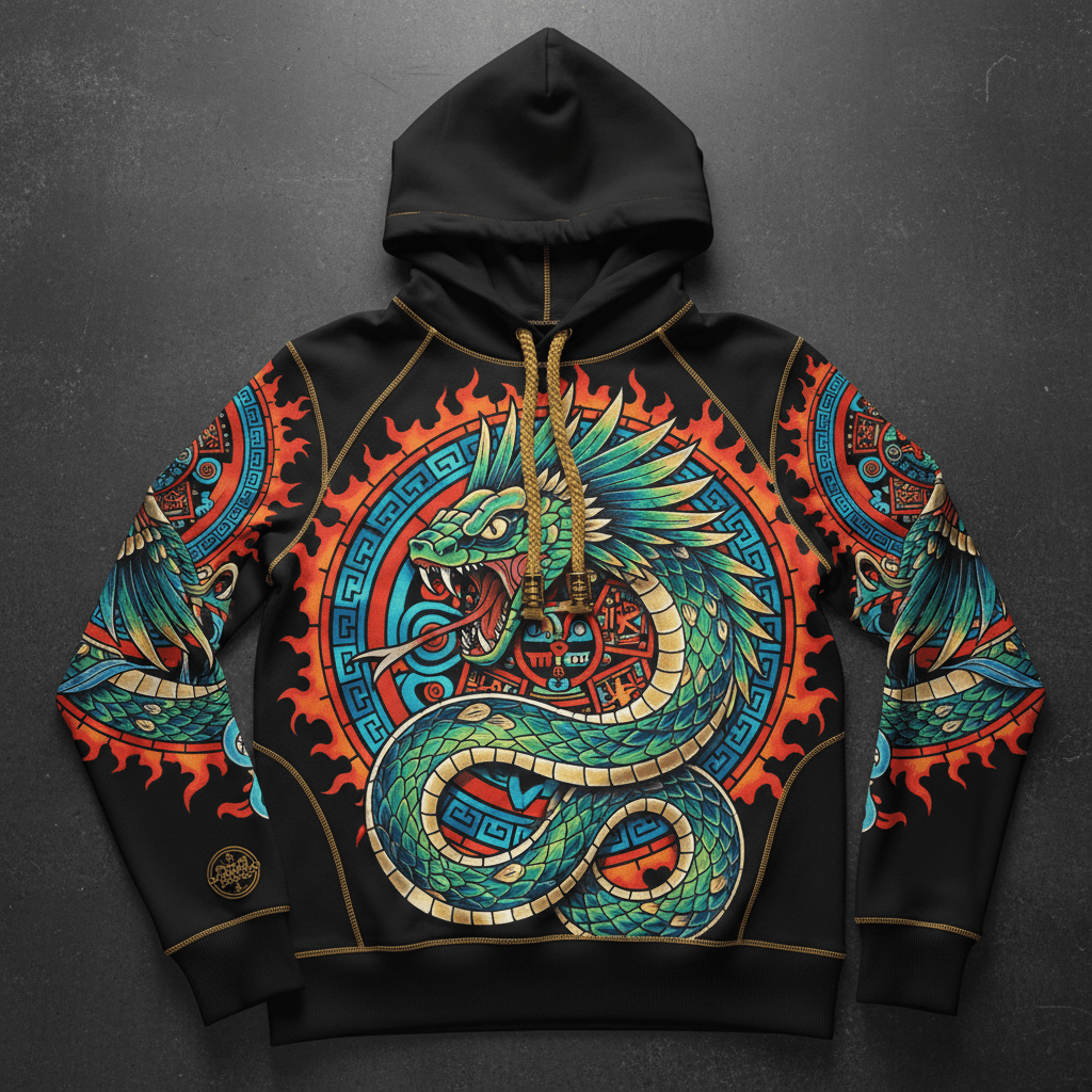 TITAN Women's Quetzalcoatl Feathered Hoodie — Chalchiuh Edition