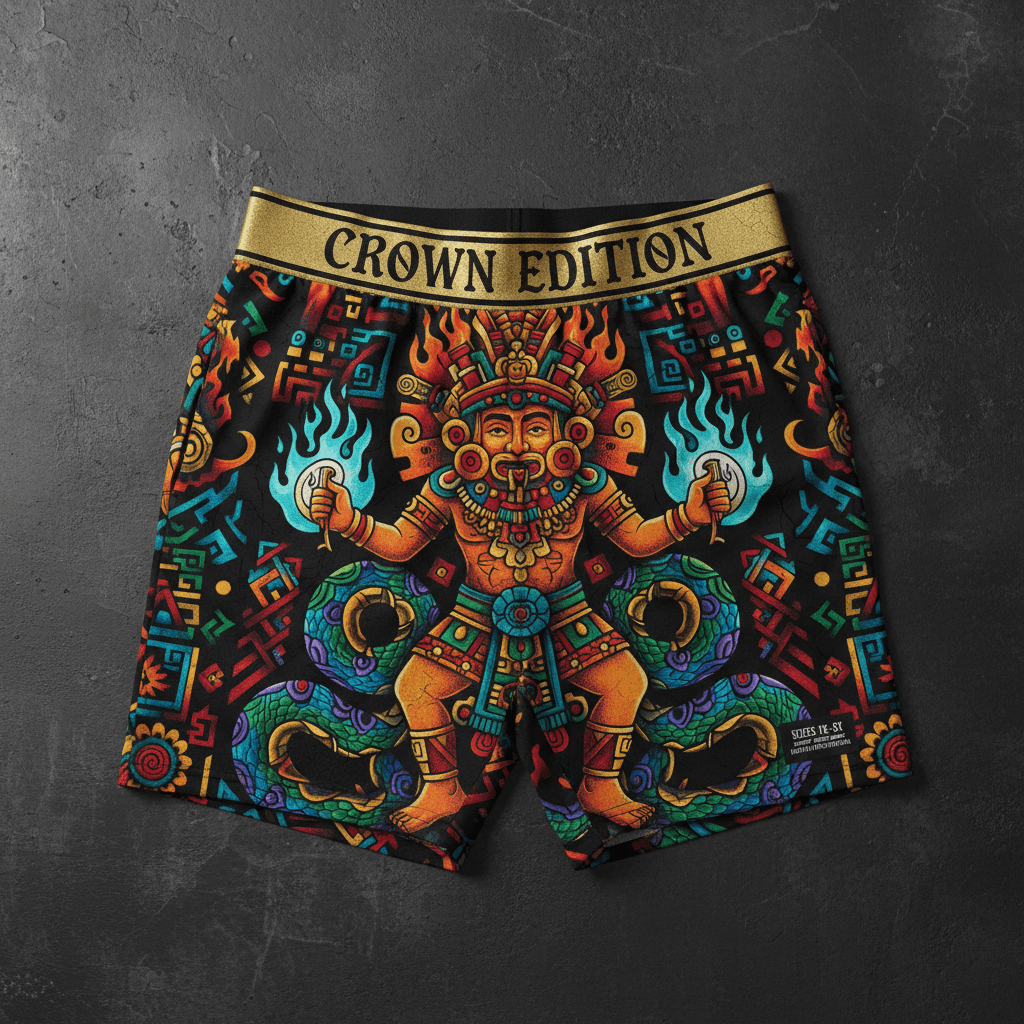 TITAN Plus Men's Turquoise Fire Shorts — Inclusive Crown Edition