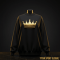 TITAN Women's Oversized Crown Sweatshirt Matte Black Gold