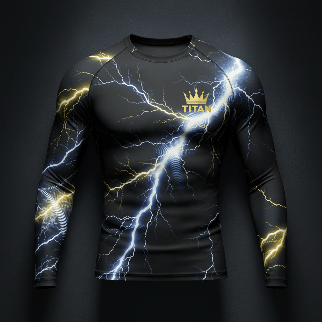 TITAN Men's Long Sleeve Training Shirt - Compression Fit 4-Way Stretch