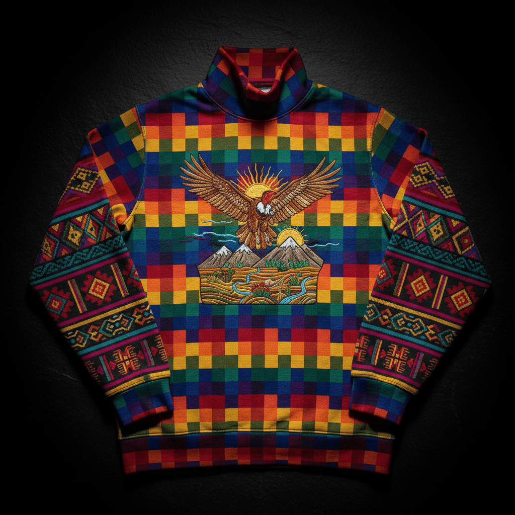 TITAN Andean Wiphala Crewneck Turtleneck — Pachamama Edition