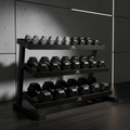 TITAN Crown Edition 3-Tier Dumbbell Rack matte black gold