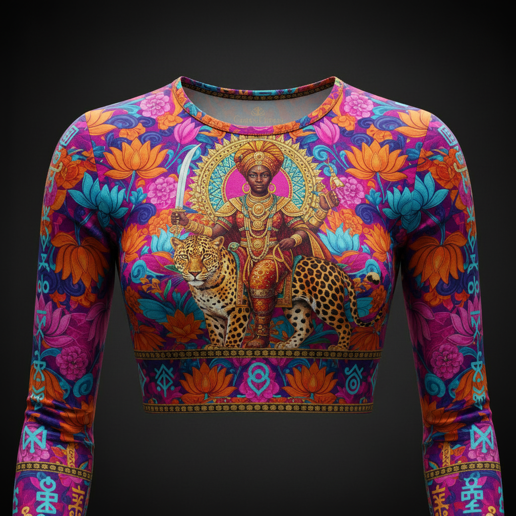 TITAN Women’s African Warrior Queen Long Sleeve Crop — Nzinga Edition