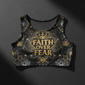 TITAN Women's Crop Top Faith Over Fear Crown Edition flat lay