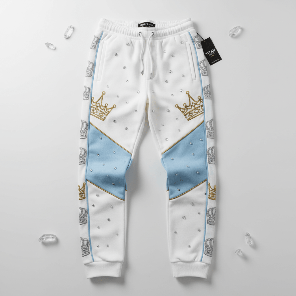 TITAN Men's Arctic White Crown Joggers flat lay